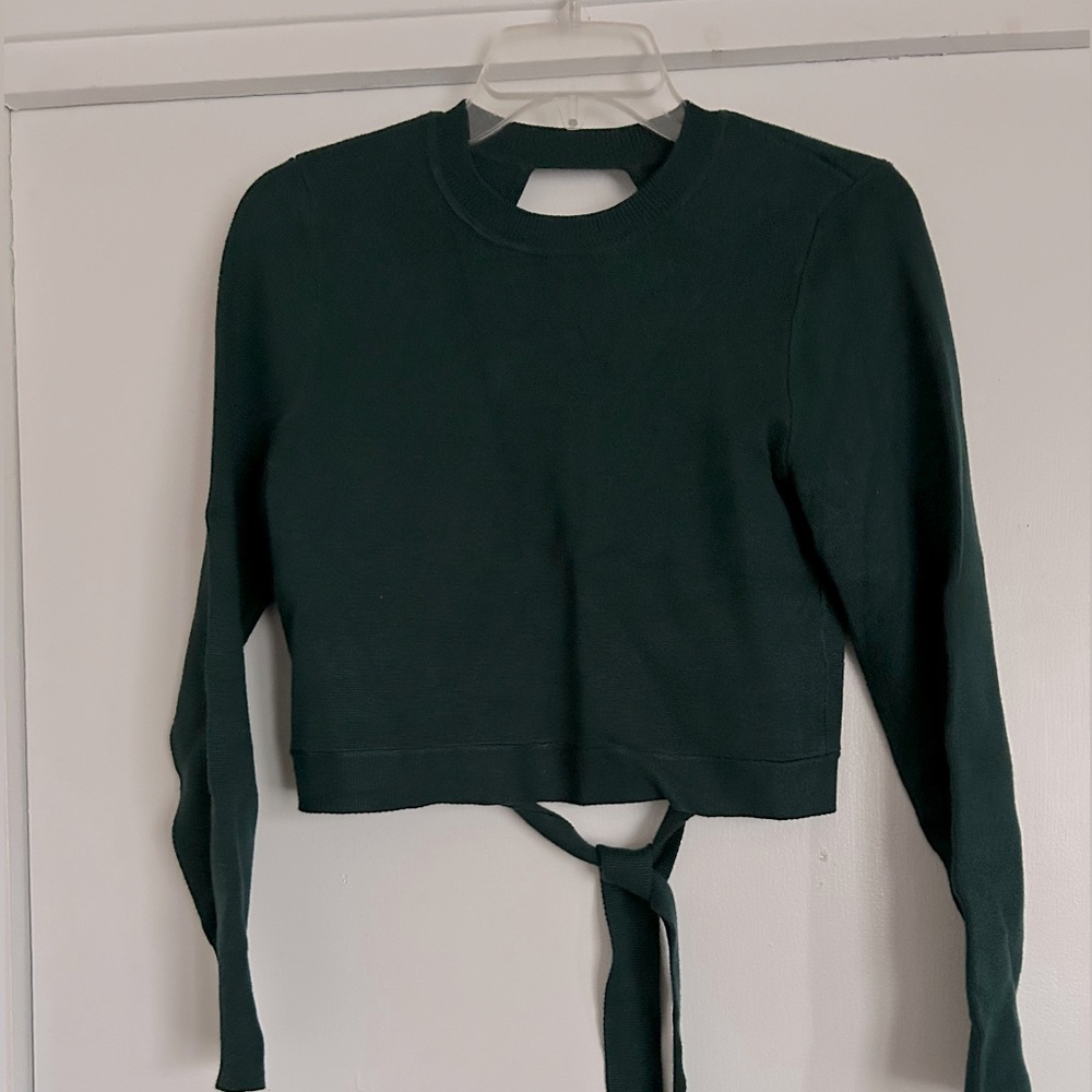 Abercrombie & Fitch Open Back Sweater Green